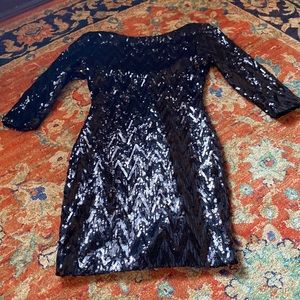 black sequined mini dress